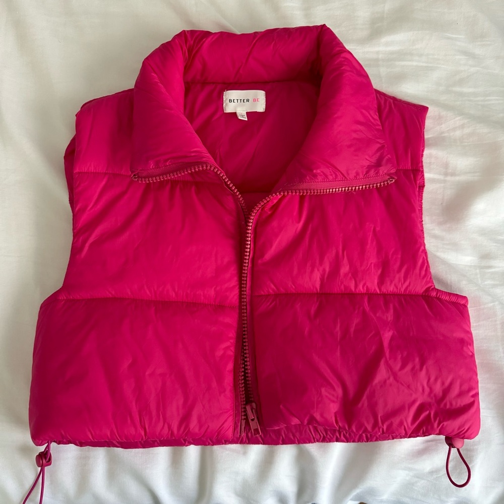 Pink puffer vest